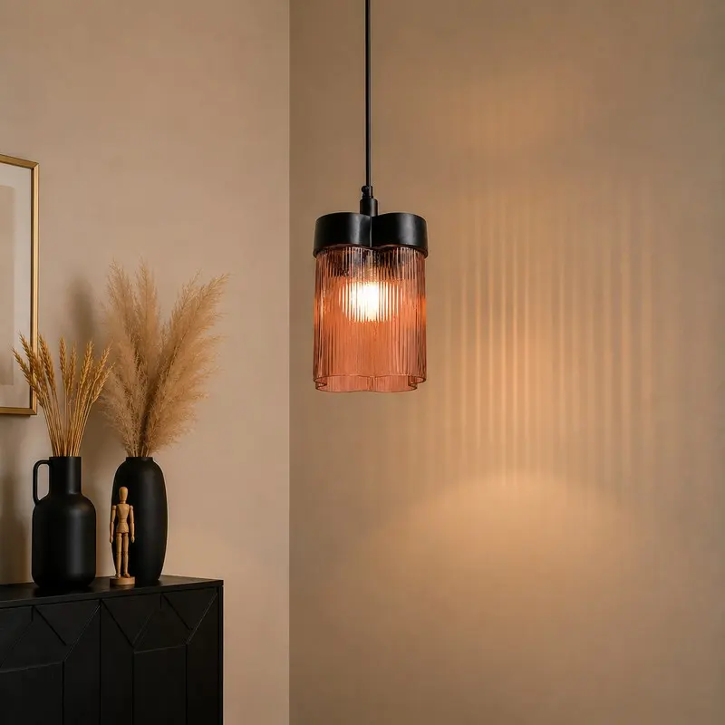 Blush Prism Glass Ceiling Lamp