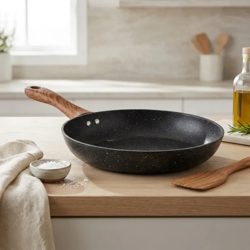 Flame Nest Non-Stick Aluminium Frying Pan (Black) - 1800 ML - 1800 ML
