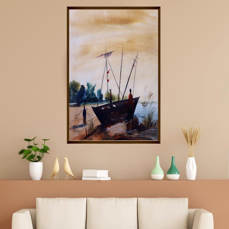 Sailing into Stillness Canvas Wall Painting - Small