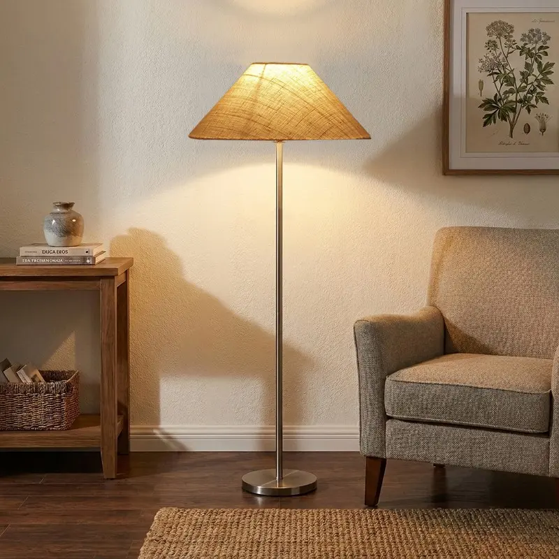 Soft White Jute Floor Lamp