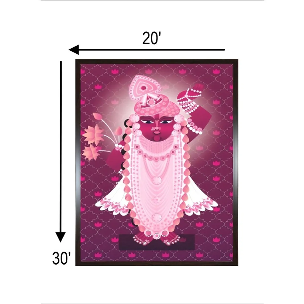 Framed folk goddess wall painting with visible rectangular proportions