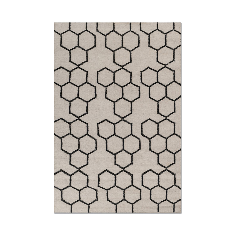 Jaipur Rugs Favus Bold Hand Woven Carpet - Beige, Black - 5 x 8 ft