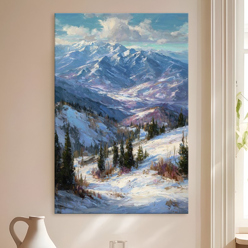 Alpine Slope Gallery Wrapped Canvas Wall Painting