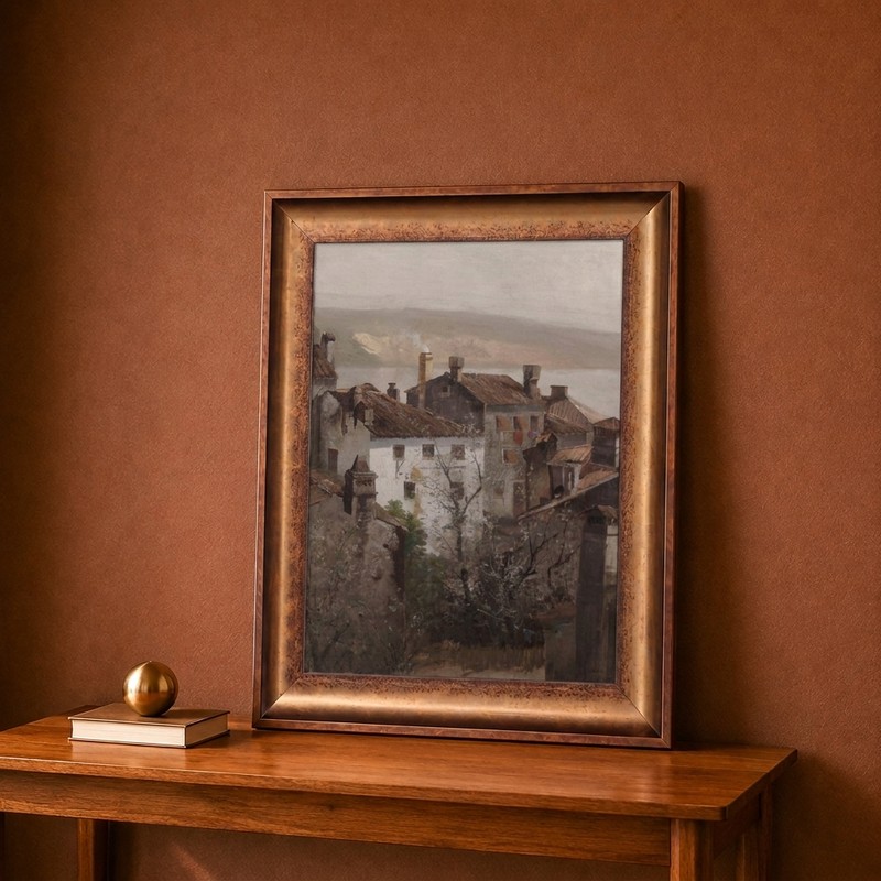 Hillside Village Canvas Wall Painting