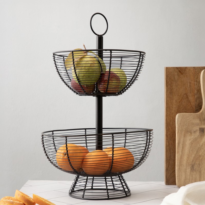 Orchard 2 Tier Metal Fruit Basket