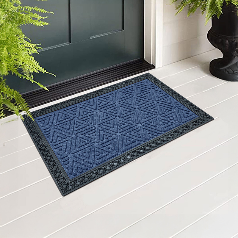 Stonewave Entry Rubber Door Mats - Blue