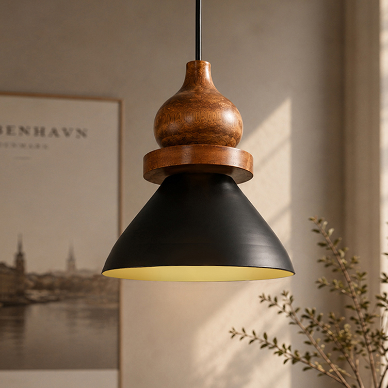 Veyra Rustic Metal Ceiling Lamp - Black