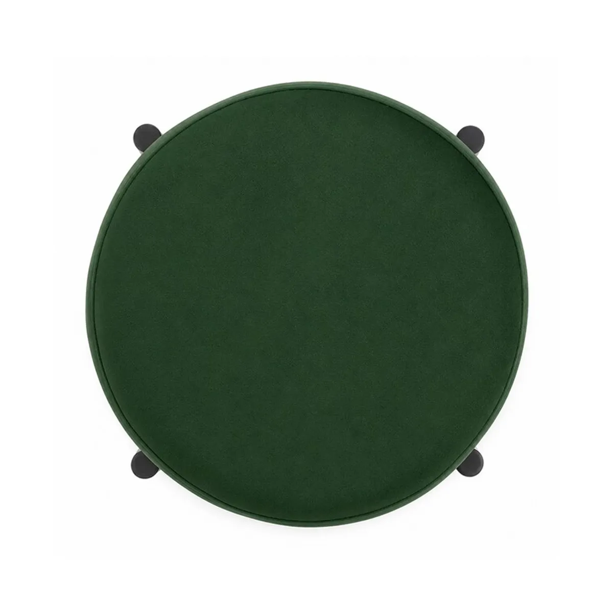 Top view of the round green velvet seat