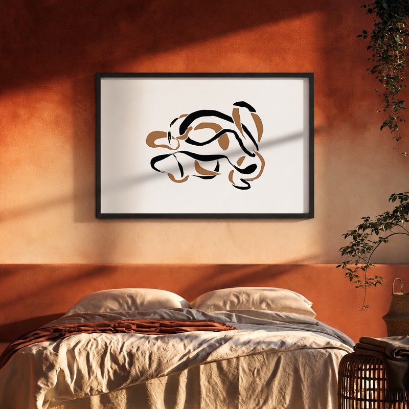 Linear Orbit Canvas Wall Painting With Frame