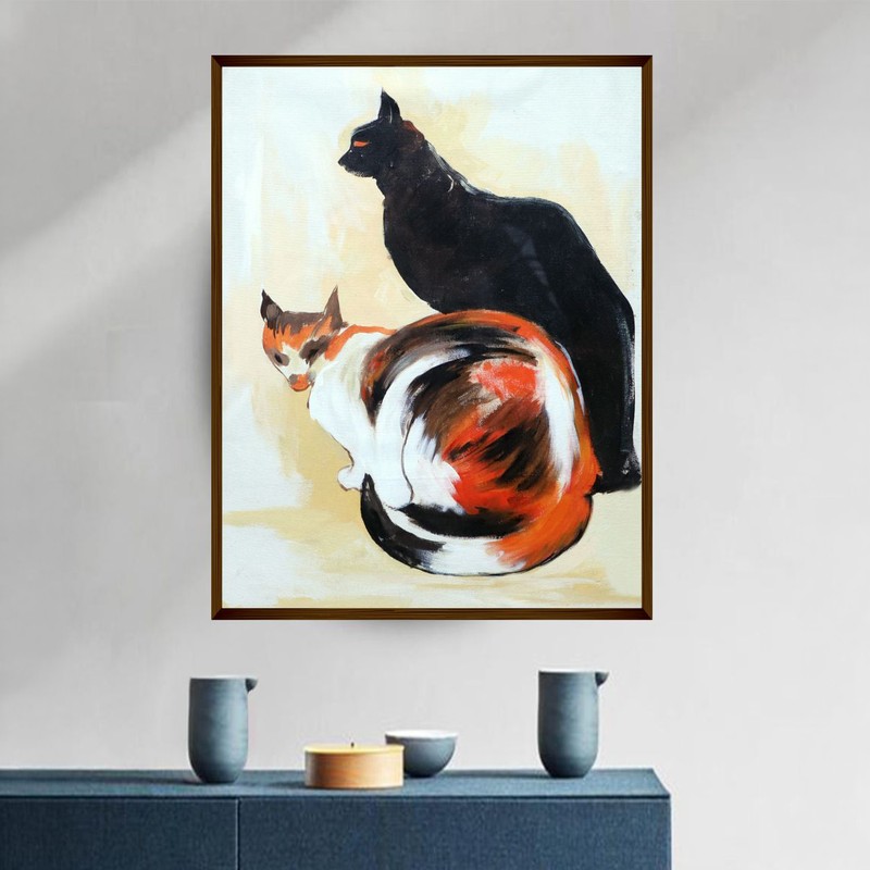 Paws in Contrast Canvas Wall Painting