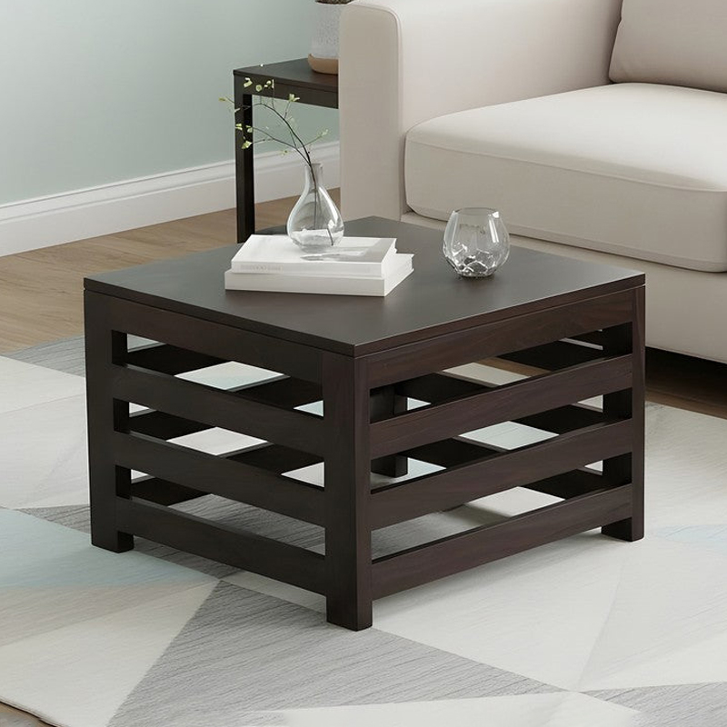 Pervon Sheesham Wooden Center Table - Dark Brown