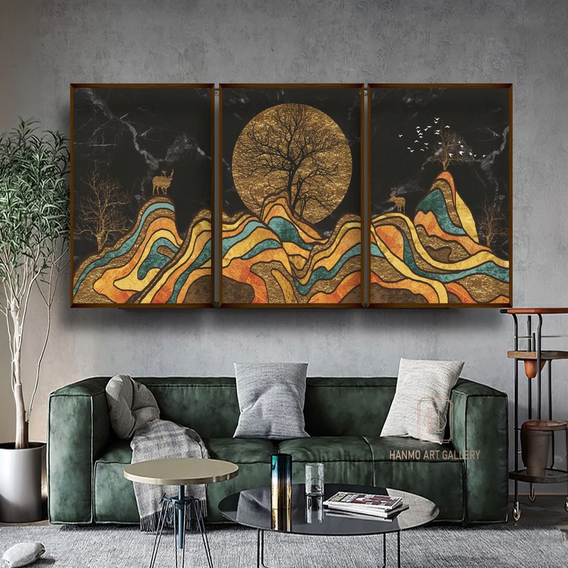 Aurovale Canvas Wall Painting - Set of Three