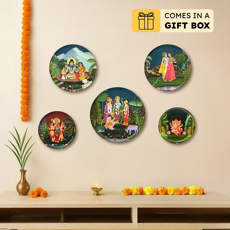 Whispering Grove Wall Plates - Set Of Five