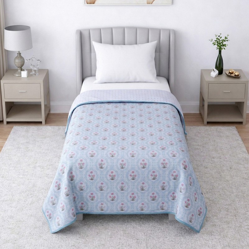 SleepLayer Printed Cotton Dohars - 300 GSM - Single