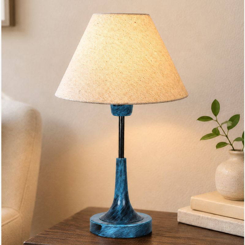 Arialla Bleu Metal Table Lamp - Grey,Blue