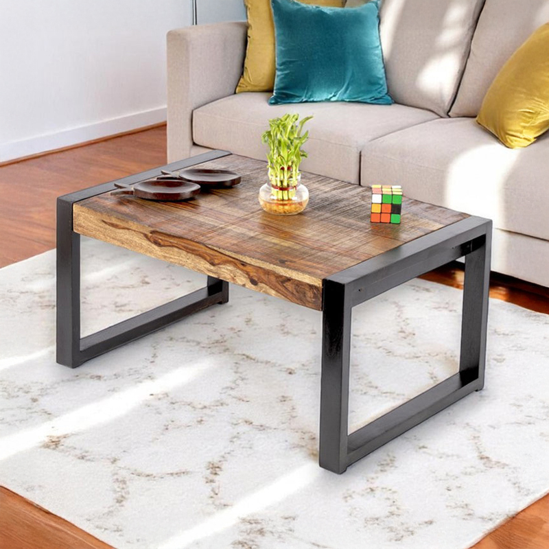 Zavex Sheesham Wooden Center Table - Walnut Brown