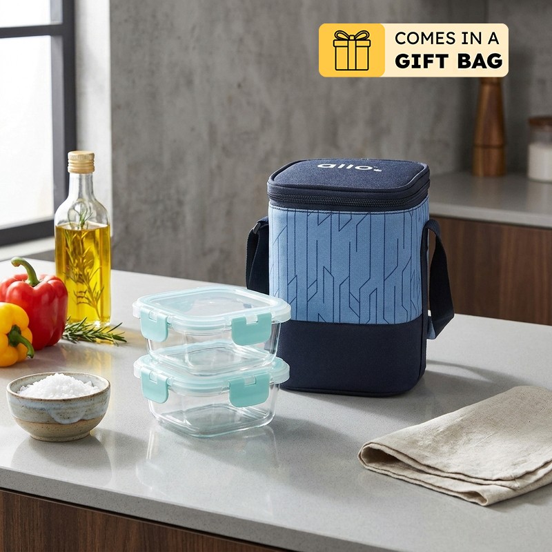 Jonas Lunchbox With Square Circuit Bag (310 ML) - Set Of Three - 310 ML