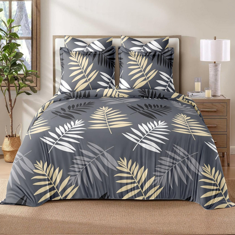 Garden Tide Glace Cotton Bedsheet - 125 GSM - Queen/Double