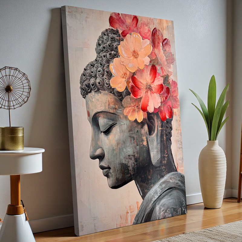 Floral Enlightenment Canvas Wall Art - 350 GSM