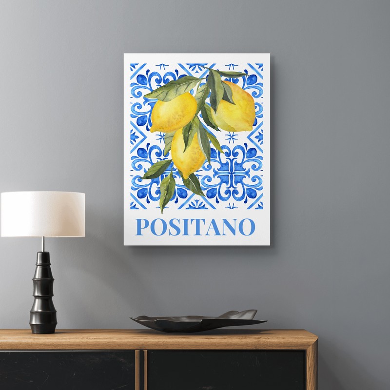 Lemon Tiles Canvas Wall Painting - Small