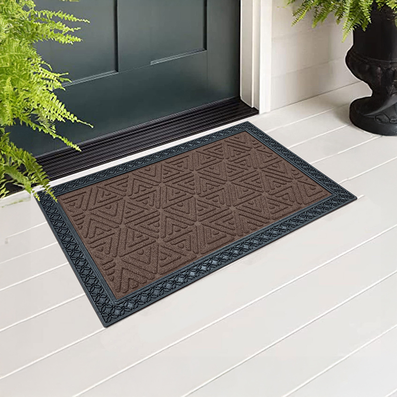 Stonewave Entry Rubber Door Mats - Brown