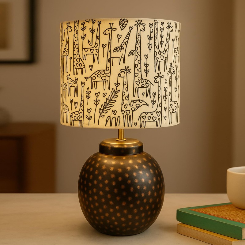 Gola Pastha Fabric Table Lamp - White,Copper