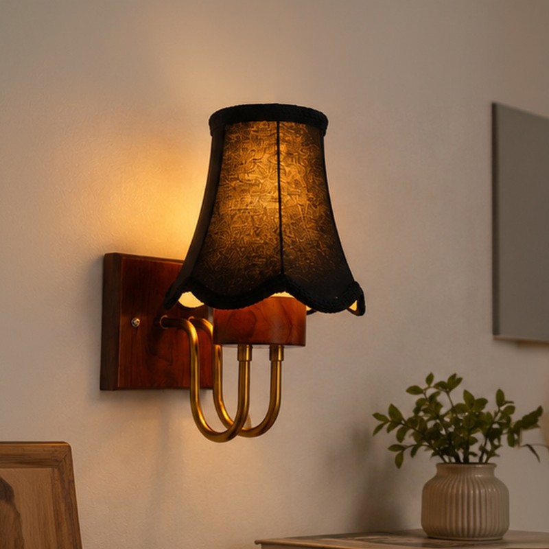 Lunara Poise Cotton Wall Lamp - Black