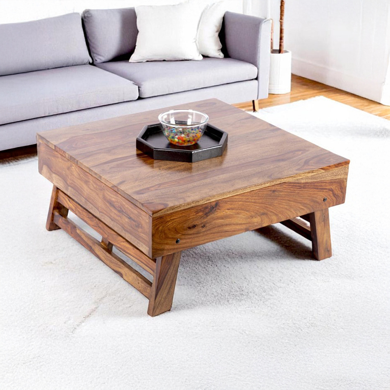 Servon Sheesham Wooden Center Table - Brown,Beige