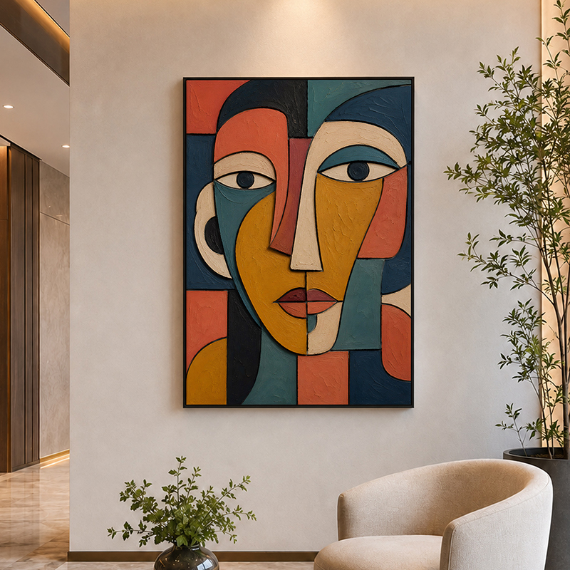 Fragmented Harmony Canvas Wall Painting With Frame - Small