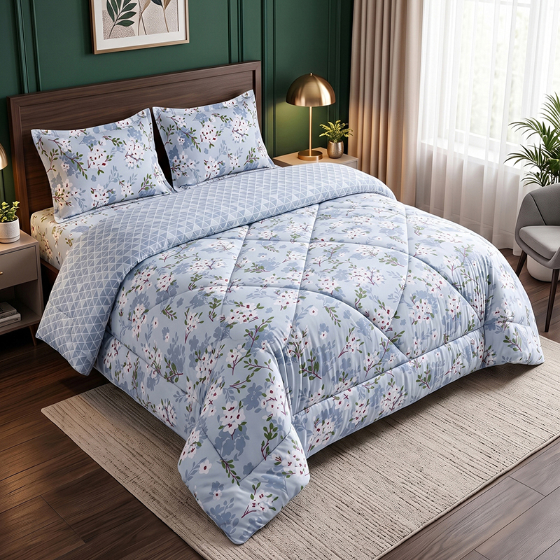 SleepSerene Polycotton Bedding Set - Four Piece Set - Queen/Double