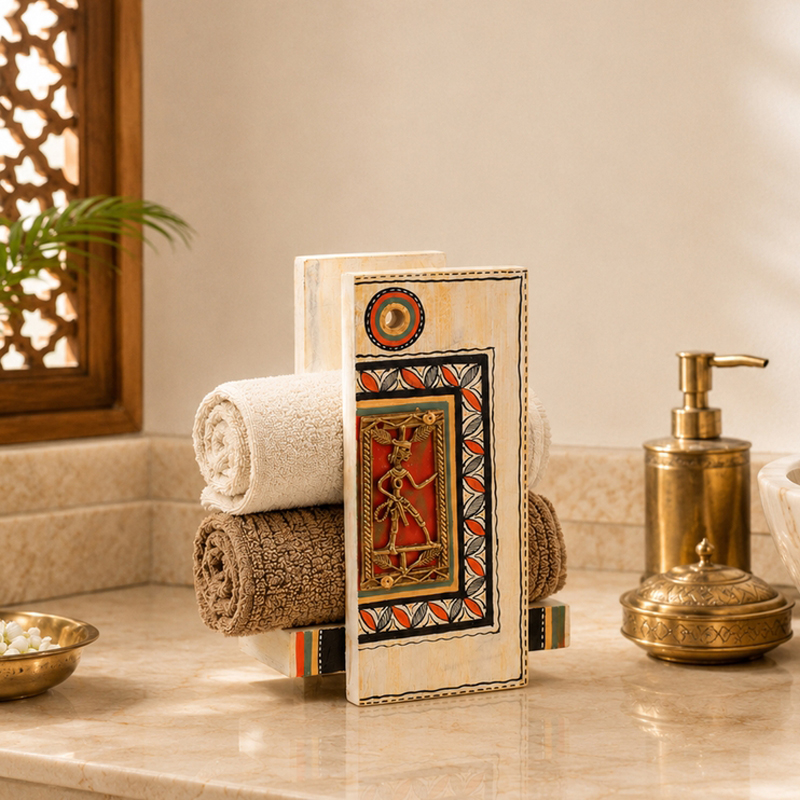 Atharva Wood Towel Holder