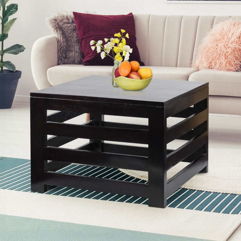 Pervon Sheesham Wooden Center Table - Black