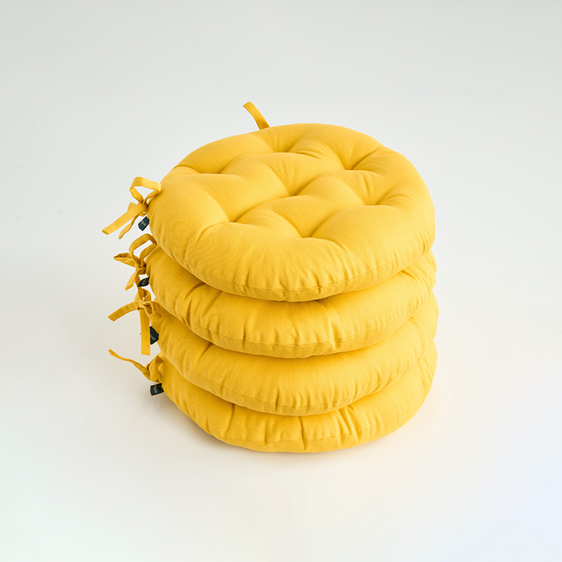 Paylon Chair Pad (Mustard Yellow) - Set Of Four - 16 x 16 Inches