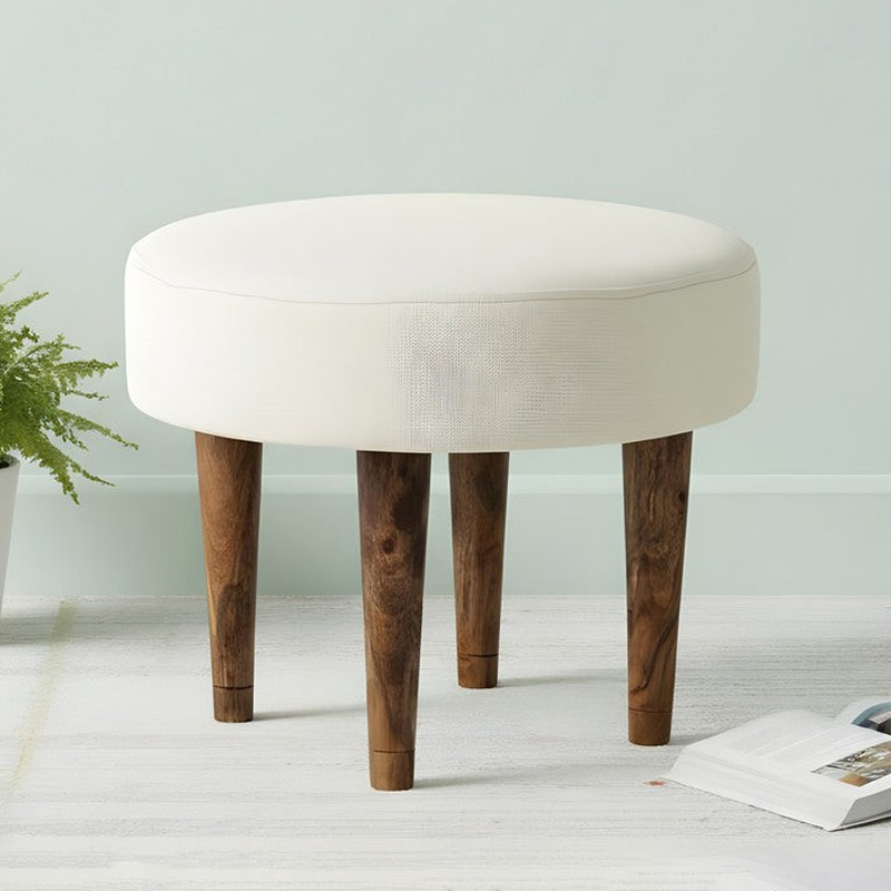 Oxaro Sheesham Wooden Stool - White
