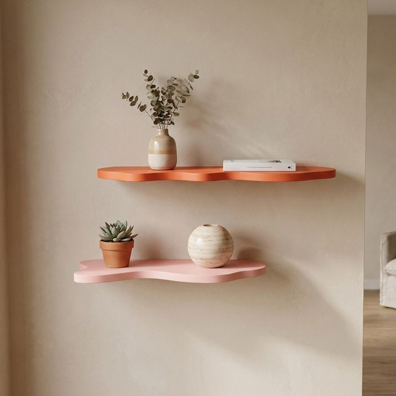 Twinwave MDF Wall Shelves - Set of Two