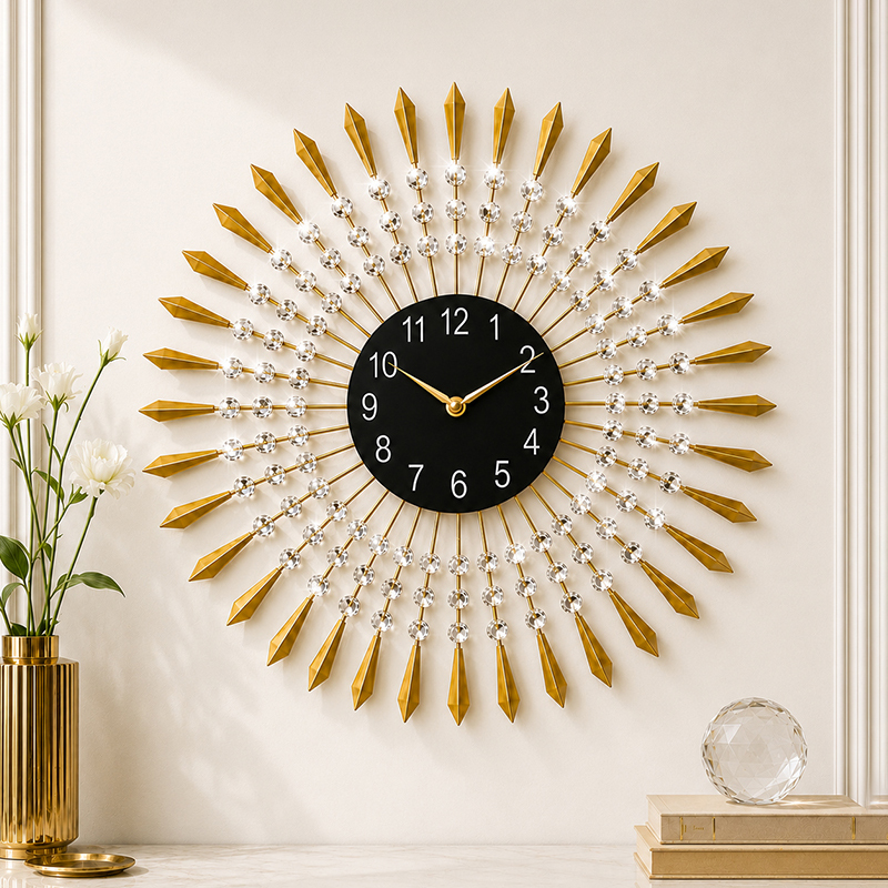 Kensington Metal Analog Wall Clock - Gold & Black