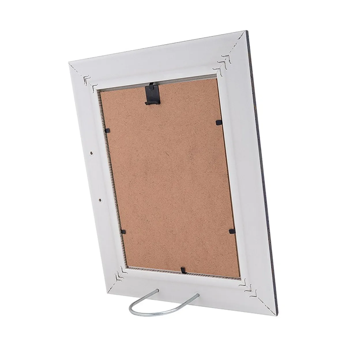 Back view of the photo frame with stand and wall-mount hook