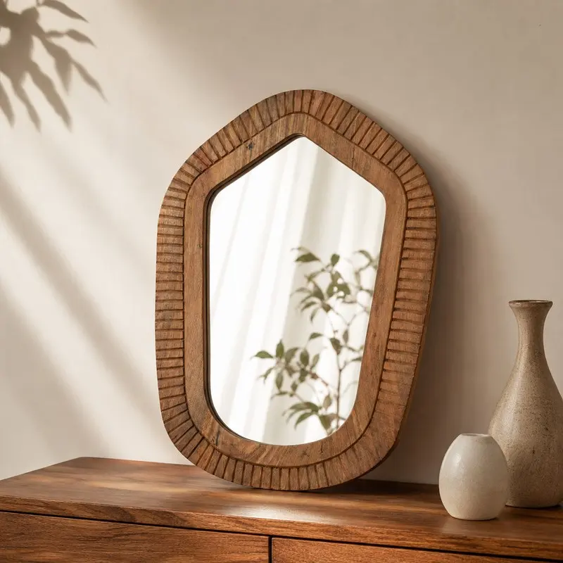 Driftwood Arch Mango Wood Wall Mirror