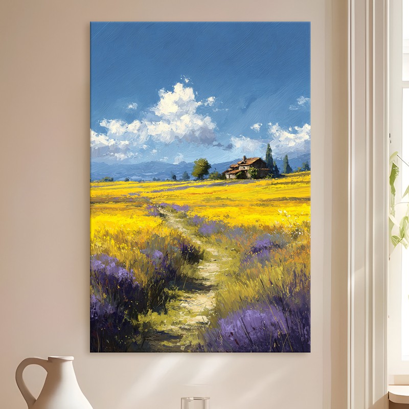 Golden Way Gallery Wrapped Canvas Wall Painting