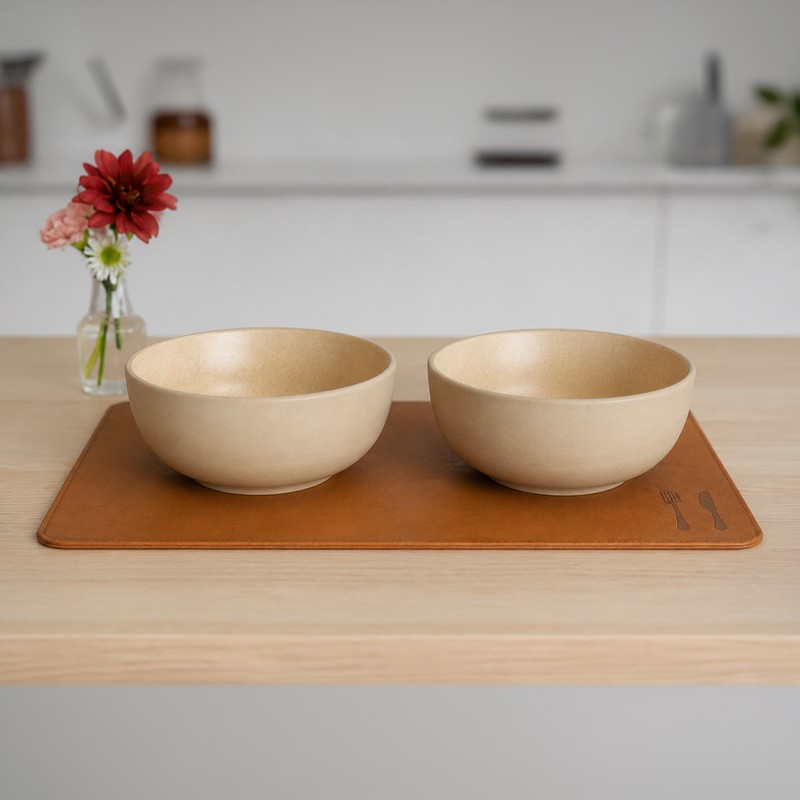 Savour & Serve Ceramic Serving Bowls (Beige/650 mL Each) - Set of Two - 650 mL