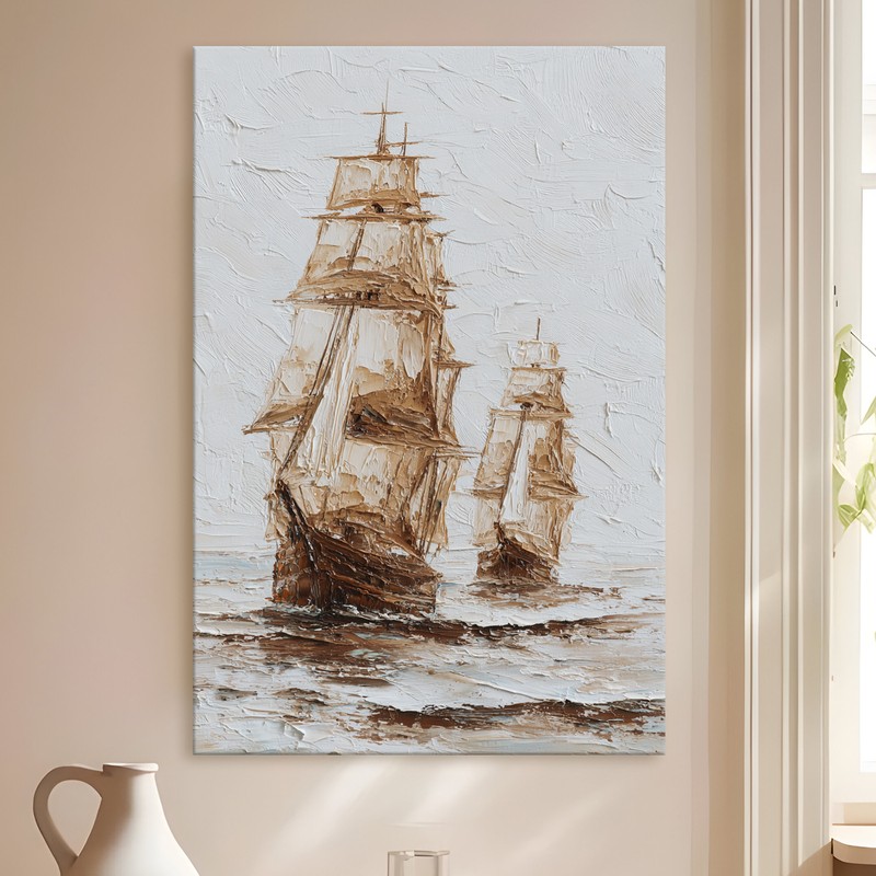 Old Voyager Gallery Wrapped Canvas Wall Painting