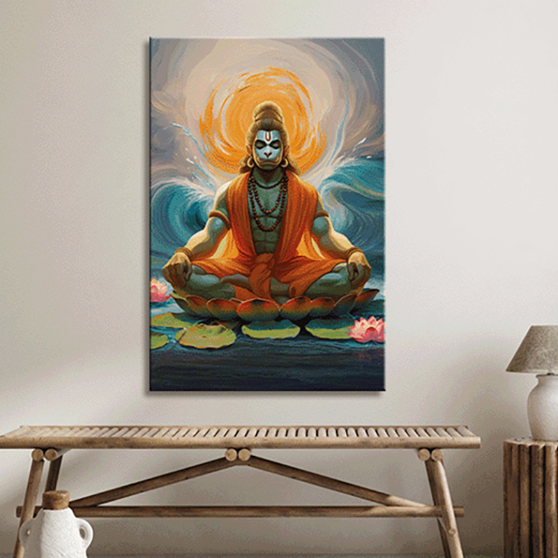 Mighty Hanuman Canvas Wall Painting - Small