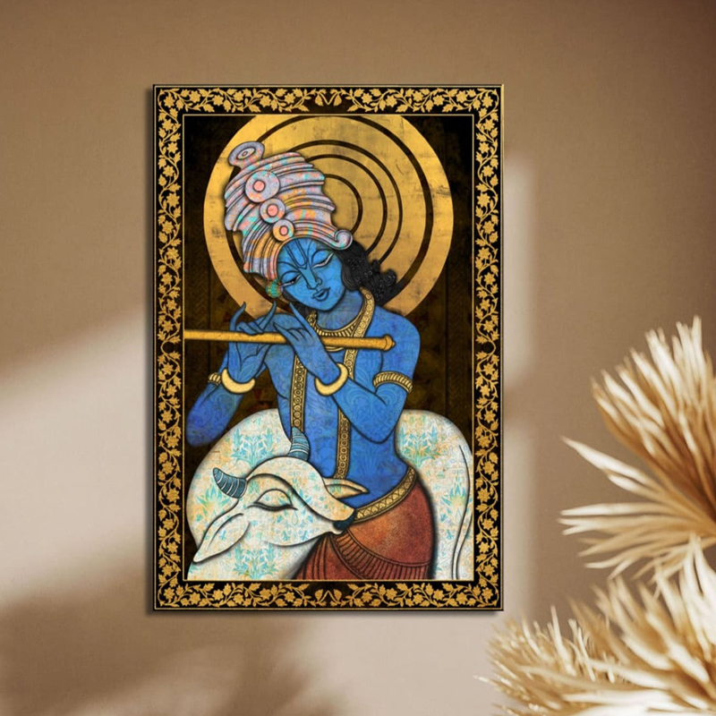 Bansuri Madhava Canvas Wall Painting - Small