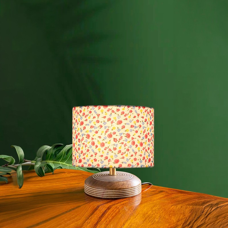 Calendula Wooden Table Lamp - Pink