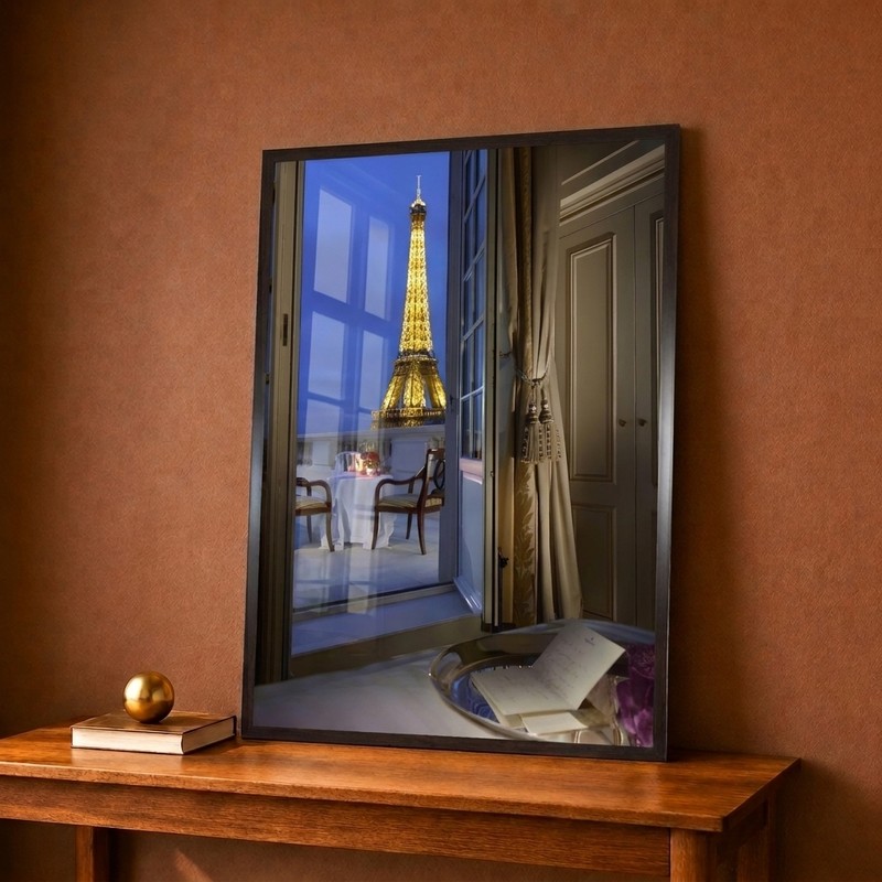 Eiffel Tower Window Canvas Wall Painting