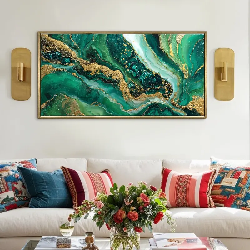 Emerald Canyon Streams Canvas Wall Painting
