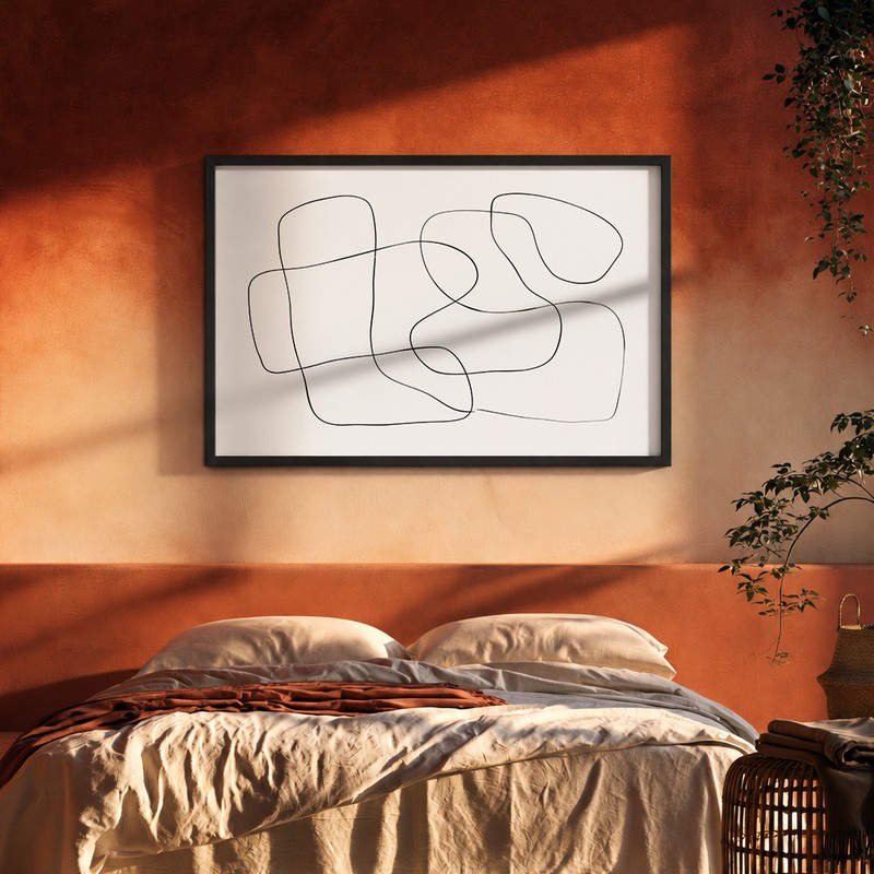 Wandering Lines Canvas Wall Painting With Frame