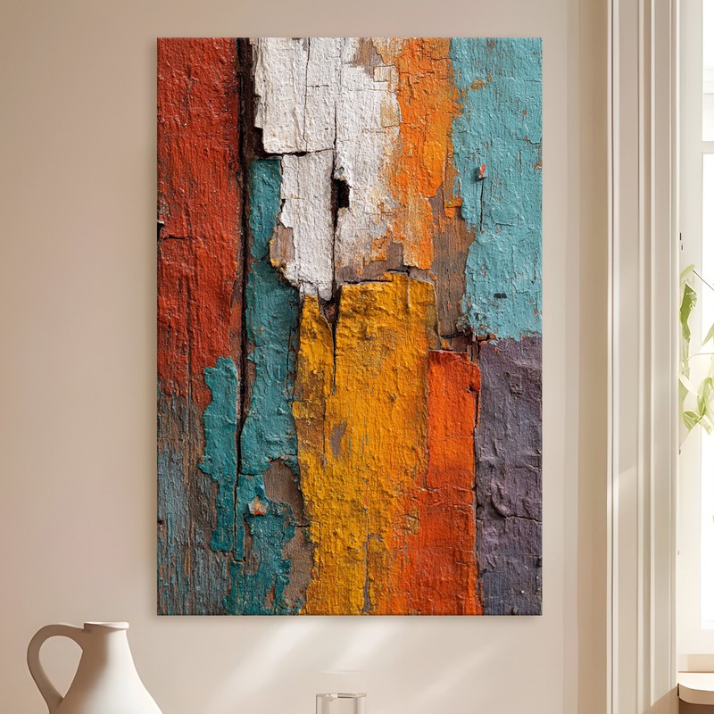 Painted Wood Gallery Wrapped Canvas Wall Painting