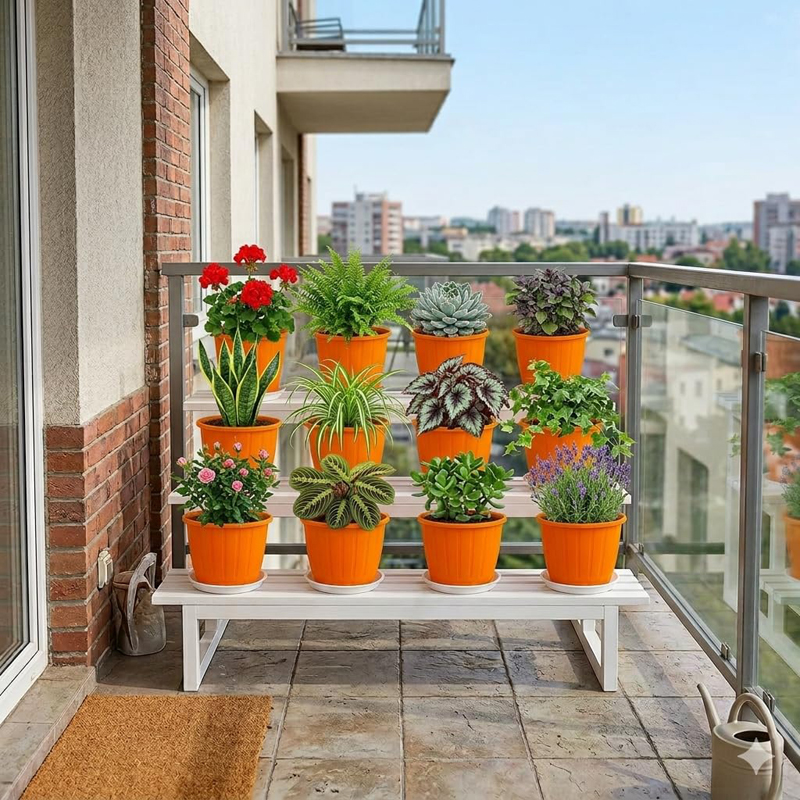 Bloom Sphere Orange Planter - Twenty Four Piece Set