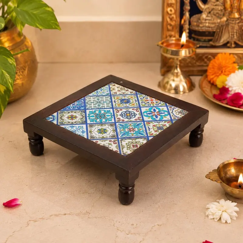 Vedika Mango Wood Stool - 10 inch